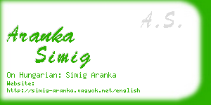 aranka simig business card